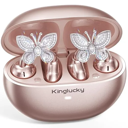 Butterfly Design Wireless Bluetooth Earbuds with Stylish Charging Case